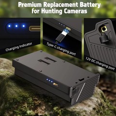 2 Pack Reveal Battery Pack for Tactacam Trail Camera, Rechargeable Lipo Lithium