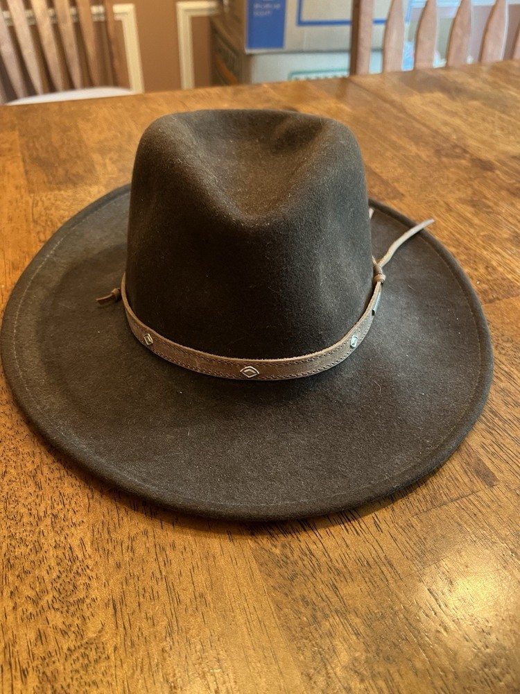 Stetson Crushable Western Hat 100% Wool Brown Water Repellent Made in USA size M