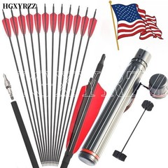 Archery 12/24/36pcs 4″Turkey Feathers 30″ Carbon Arrows Quiver SP500 Hunt Target