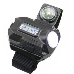 Flashlight LED Torch Compass Tactical LED Rechargeable Outdoor Sport Wrist Watch