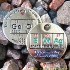 Chemistry of Geocaching PathTag Pair with Glow Enamel (2pcs lot)