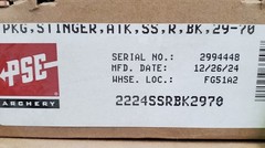 NIB PSE Stinger ATK RH Hunting Bow Package 70lbs 23-30in Draw Black