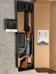 LCT RPK Electric Airsoft Rifle Wood Stock w/ Drum Mag, Orange Tip