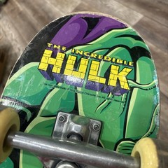 Vintage 2002 Marvel The Incredible Hulk Caution Skateboard 31”