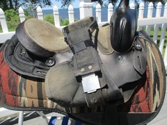 15» SQH BARS SIMCO black Western barrel/ trail saddle leather & cordura USA