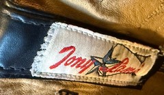 Tony Lama Black All Leather Western Cowboy Biker Work Riding Boots Mens Sz 8.5 D
