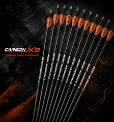 CARBON X9 300/ 350/400/ 500 spine Complete Arrow 6/ Half Dzn Fletched UN CUT