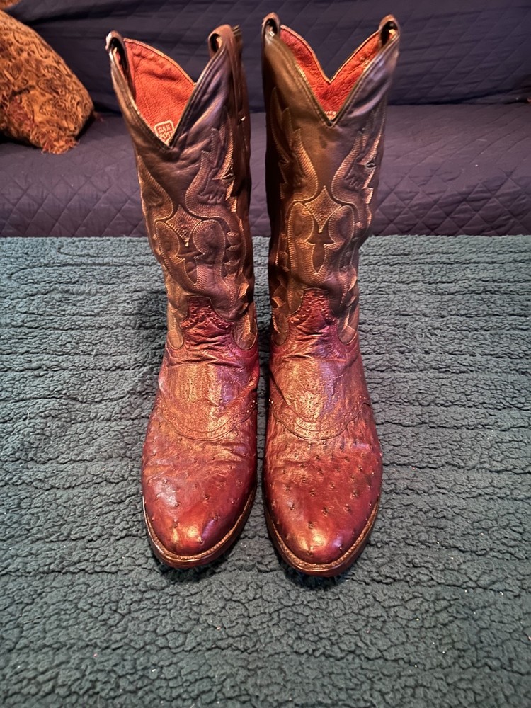 MENS DAN POST FULL QUILL OSTRICH BOOTS SZ 13D