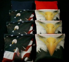 Usa American flag Bald eagle 8 Custom cornhole ACA regulation cornhole bags