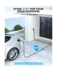 SEGUMA EV Charger Extension Cable for Tesla, Up to 50A 21FT 240V 12KW NACS Ex…