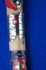 Vintage Miniature Swiss Mountaineering Souvenir Ice Axe Pick ‘Interlaken’ Badges
