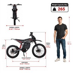 X-PRO DRAX X PRO Electric Dirt Pit Bike 72V/30AH 19″/17″ Wheels for Teens Adults