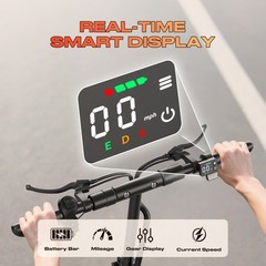 10» Electric Scooter With Seat Peak 1000W Folding Commuter E Scooter 45 Miles