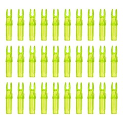30 Pack Archery Arrows Nocks 6.2mm Plastic Insert Arrow Nock Transparent Yellow