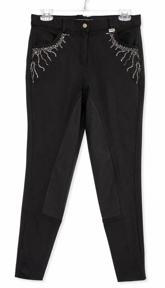 Montar Femke Crystal Breeches Full Seat Grip Size Eur 36 Navy Blue Dressage