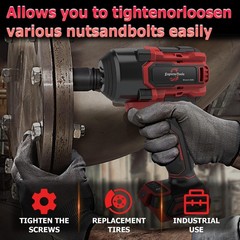 20V Brushless Impact Wrench Kit, 500Nm High Torque, 1/4″ with Adapter 4-Speed…