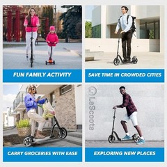Extra-Wide Kick Scooter with Front Suspension – 264 lbs Max Load Capacity