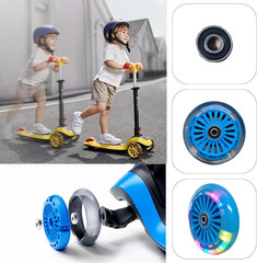 100Mm LED Light-Up Scooter Wheels (3 Colors: Red/Blue/Black) – Flashy Glowing Wh