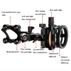 Compound Bow Sight 5 Pin Micro Adjustable 0.019″ Archery Hunting Target RH LH US