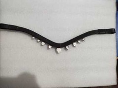 Premium Leather Horse Bridle Green Clear Crystal Brow-Band All Sizes.