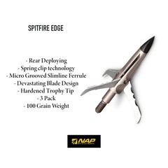 Spitfire Edge 100 Grain 1.75″ Cutting Diameter 3-Blade Durable Precise Rear-D…