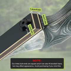 Black Hunter Recurve Bow Limbs Replacement, 25-60 Lbs Fiberglass/Bamboo