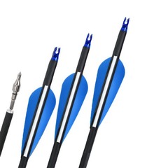 12/24pcs 31″/30″ Carbon Arrows Quiver 100 Grain 2 Blade Broadheads Hunting Shoot