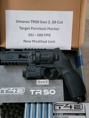 Umarex T4E TR50 (2292176) CO2 Paintball Revolver – New – Power Modified – 25J