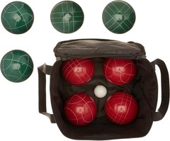 Amazon Basics 100mm Bocce Ball Set 100mm, Green, Red, White