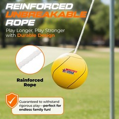 Tetherball Game Set – Soft-Touch Ball, Durable Rope, Indoor/Outdoor Play, 5 C…