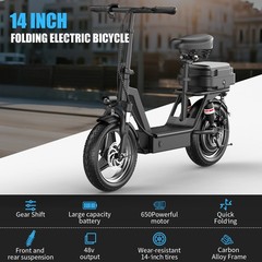 Upgraded Electric Scooter for Adults Scooter with Seat E-scooter with Suspension