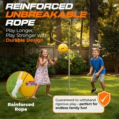 Tetherball Game Set – Soft-Touch Ball, Durable Rope, Indoor/Outdoor Play, 5 C…
