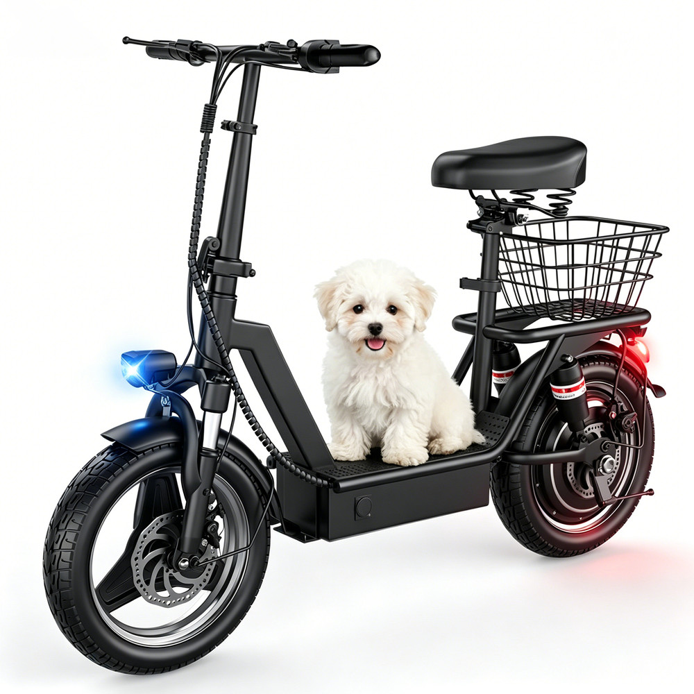 14″ Foldable Electric Scooter for Adults 1000W 25MPH 45Miles E Scooter with Seat