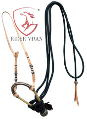 40 Plaits Bosal Set,Horse Bosal Set 12″,Rawhide Bosal Set With Nylon Mecate Rein
