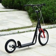 Teens Youth Kick Scooter Height Adjustable Inflatable Tires Ride On Toy For 5+