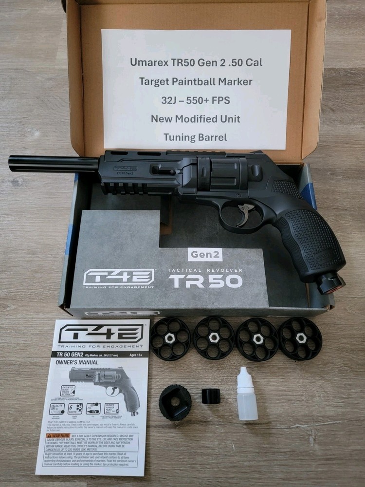 Umarex T4E (2292176) TR50 GEN2 CO2 Paintball Revolver – New/Mod – Up To 32J