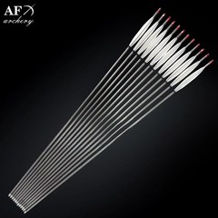 AF 93.5cm Super Long Carbon Arrows 400 Spine 12x White Feather 7.5mm 27g Hunting