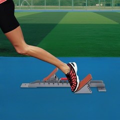 9.44*35.43in Silver& Grey Aluminum Alloy& Rubber Running Track Blocks