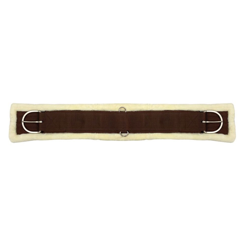 HORSE GIRTH Nylon Web Front Premium Maize Fleece Back 6.5″ Wide with 1″ D-Rings