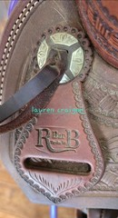 R Bar B Ranch Cutter Saddle 16.5″ Leather Tooled Western Roping Show All Around