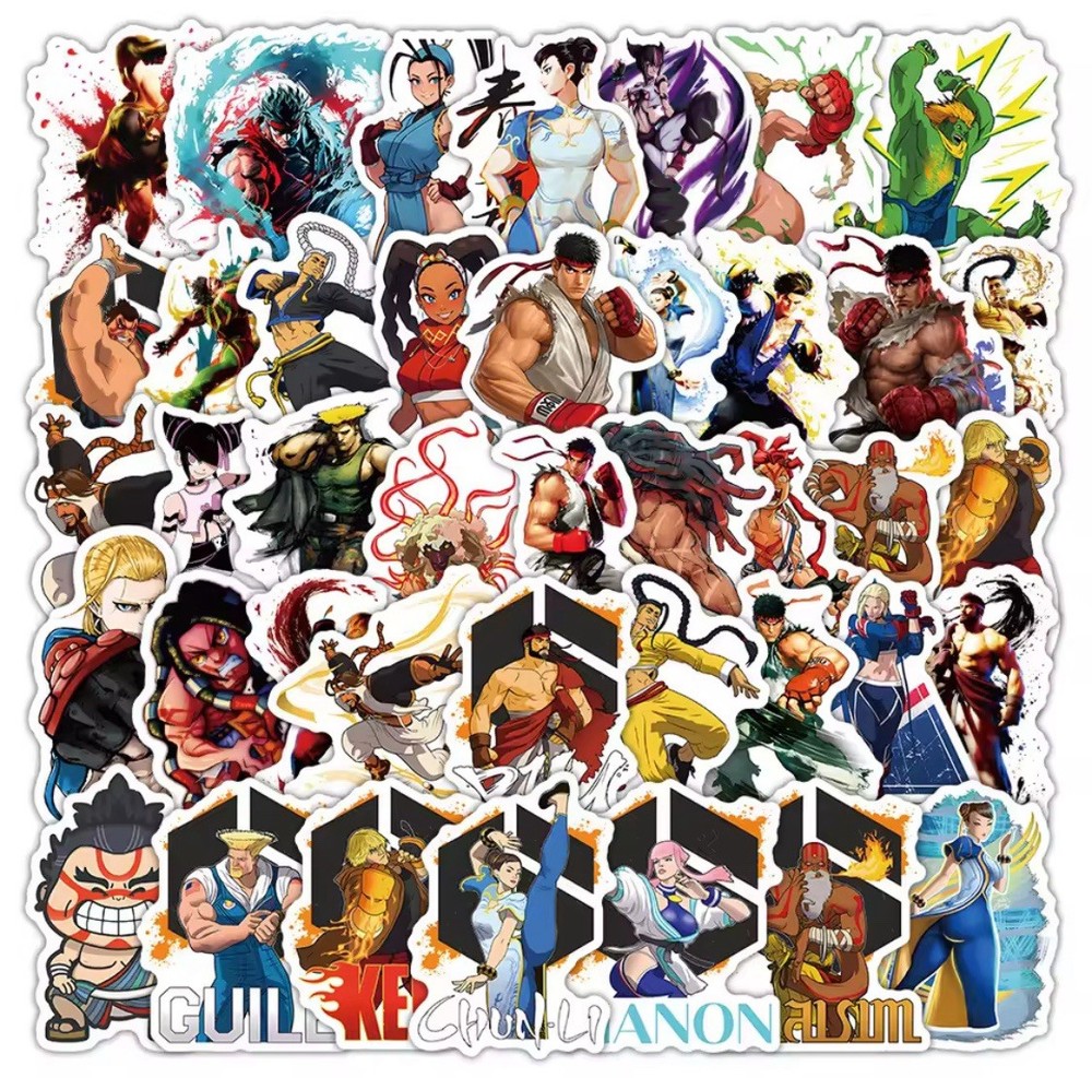25 Piece Mix Lot 2” Street Fighter Game Stickers, Water Bottle Decal