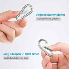 10 PCS Stainless Steel Carabiners Spring Snap Hooks Heavy Duty Keychain Clip NEW