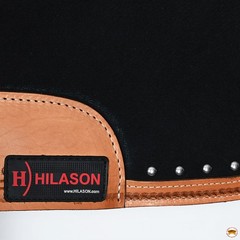C-P815 Hilason Western Wool Felt Gel Horse Saddle Pad With Leather Border Black