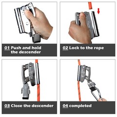 YERGOFE Climb Self Locking Rope Grab – Alloy Steel, Standard, Iron Round
