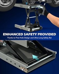 Motorcycle Lift, 1100lb Motorcycle Scissor Lift Jack with Wide Deck T Grey