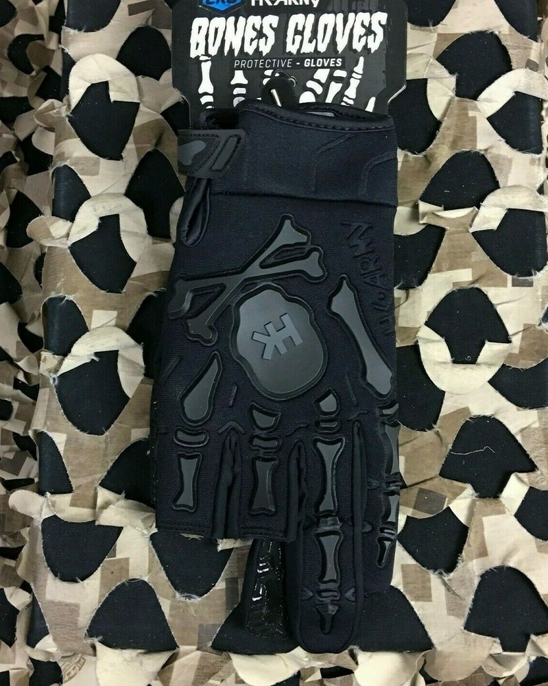 NEW MEDIUM HK Army Bones Paintball Gloves – Black/Black