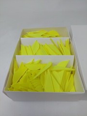 2.0″ Flo Yellow Raptor II R2 Vanes By Norway Industries: Bulk Pack Of 500 Count