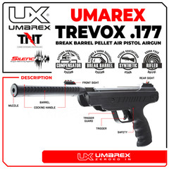 Umarex Trevox .177 Cal Break Barrel Air Pistol Gas Piston Pellet Gun (2251348)