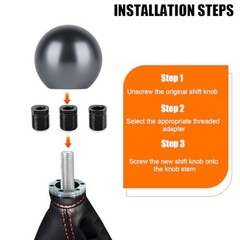 Car Round Ball Gear Shift Knob, Aluminum Alloy Vehicle Gear Shifter Knob with