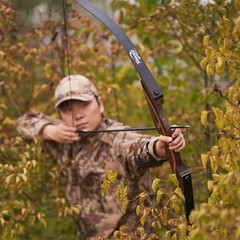 Archery Wooden Takedown 60″ Hunting Recurve Bow 25-60lbs Target for Right Hand